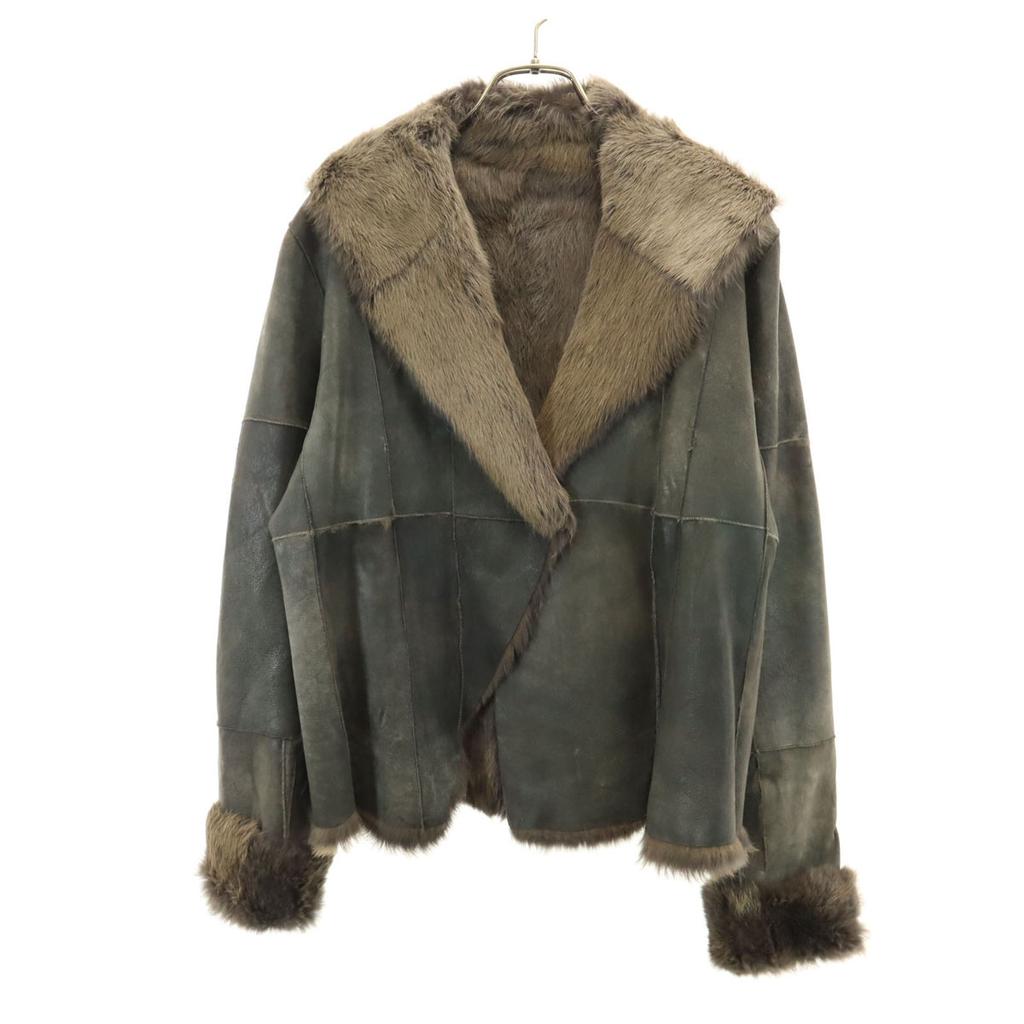 80s 90s Made In France Old Leather Jacket 38 Gray Women Used