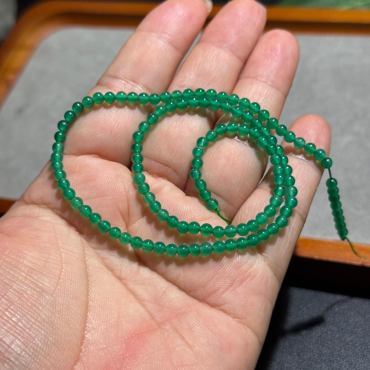 Премиальные круглые бусины из натурального зеленого агата 3 мм для DIY ожерелья/браслета