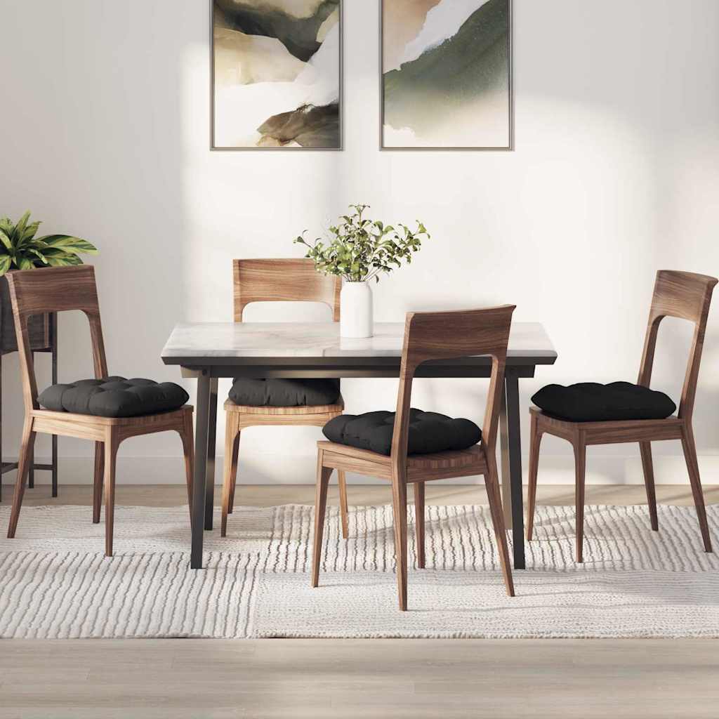 Seat Cushions 4 Pcs Black 40 X 40 Cm Microfiber Fabric