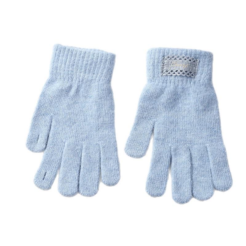 Women's Winter Warm Plush Knitted Fingerless Touchscreen Gloves in Candy Colors