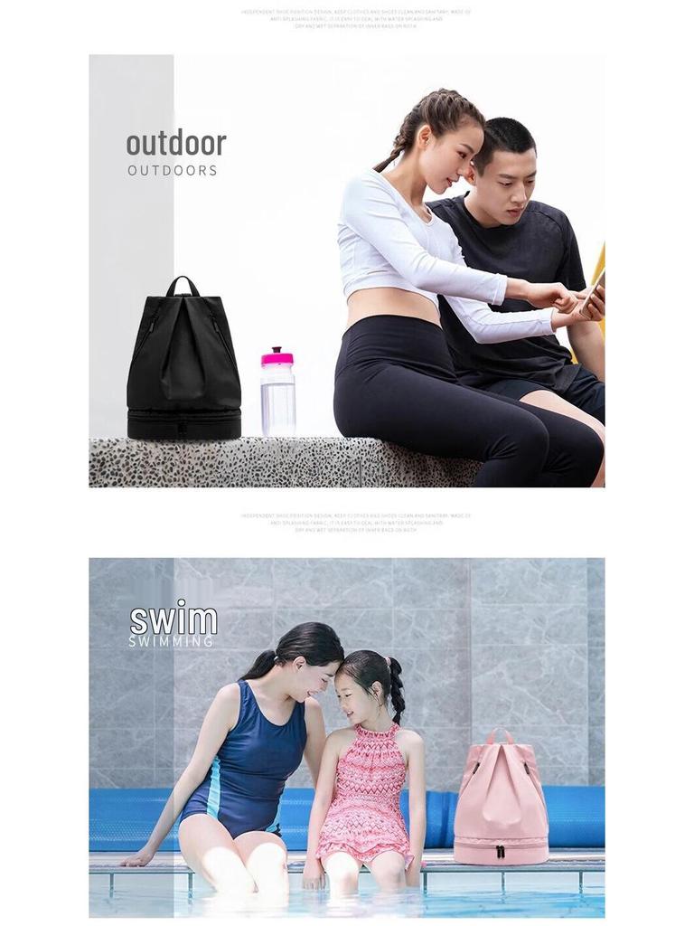 Rucsac Sport Unisex Impermeabil cu Bretele Duble de Umăr, Separare Uscat/Umed și Capacitate Mare pentru Activități de Înot sau Plajă