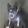 Casco Cyberpunk Cosplay Rastrellature Maschera Cool Con Luce Led Maschera Shinobi Samurai Treccine Regalo di Natale Compleanno Rastrellature Ali