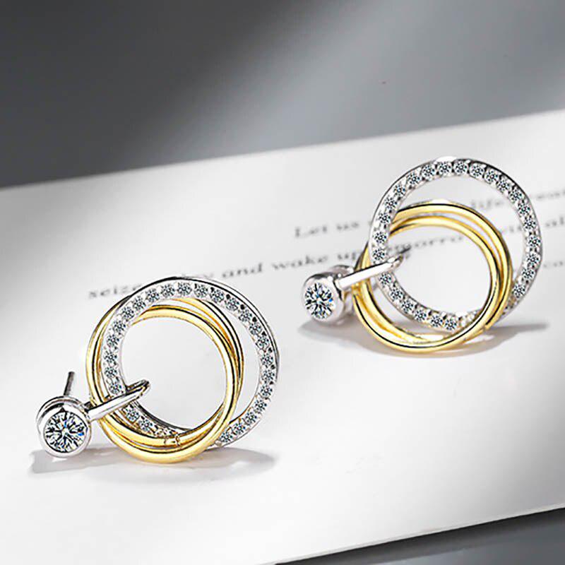 Lindon Fashion Female Earrings with Round Shape Zircon  Jewelry Drop Earring Wedding Party Gift