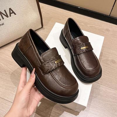 First Layer Cowhide Small Leather Shoes Women's Autumn New Women's Shoes Soft Sole Versatile Single Shoes