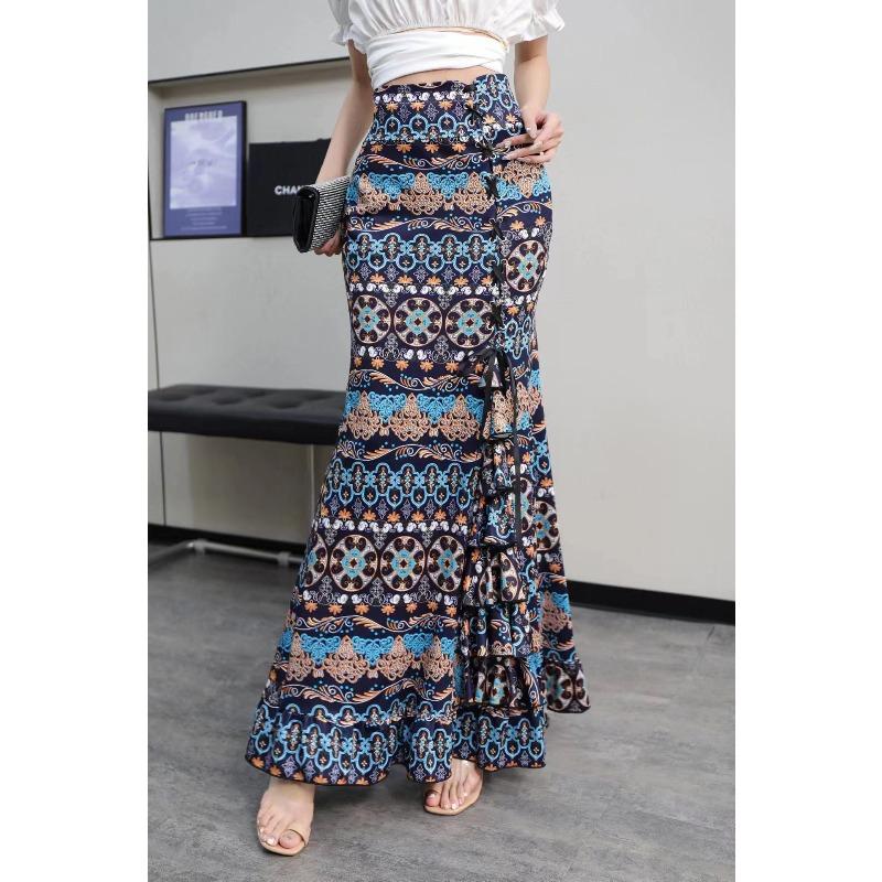 

Celebrity temperament A-word fishtail skirt women s spring and autumn new medium and long high waist slim and thin hip-wrapped knitted skirt S