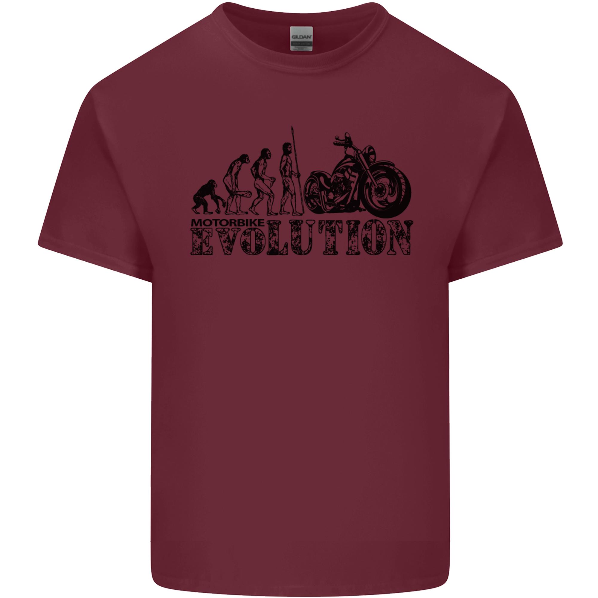 Evolution of Motorcycle Motorbike Biker Unisexs Light Cotton TShirt S