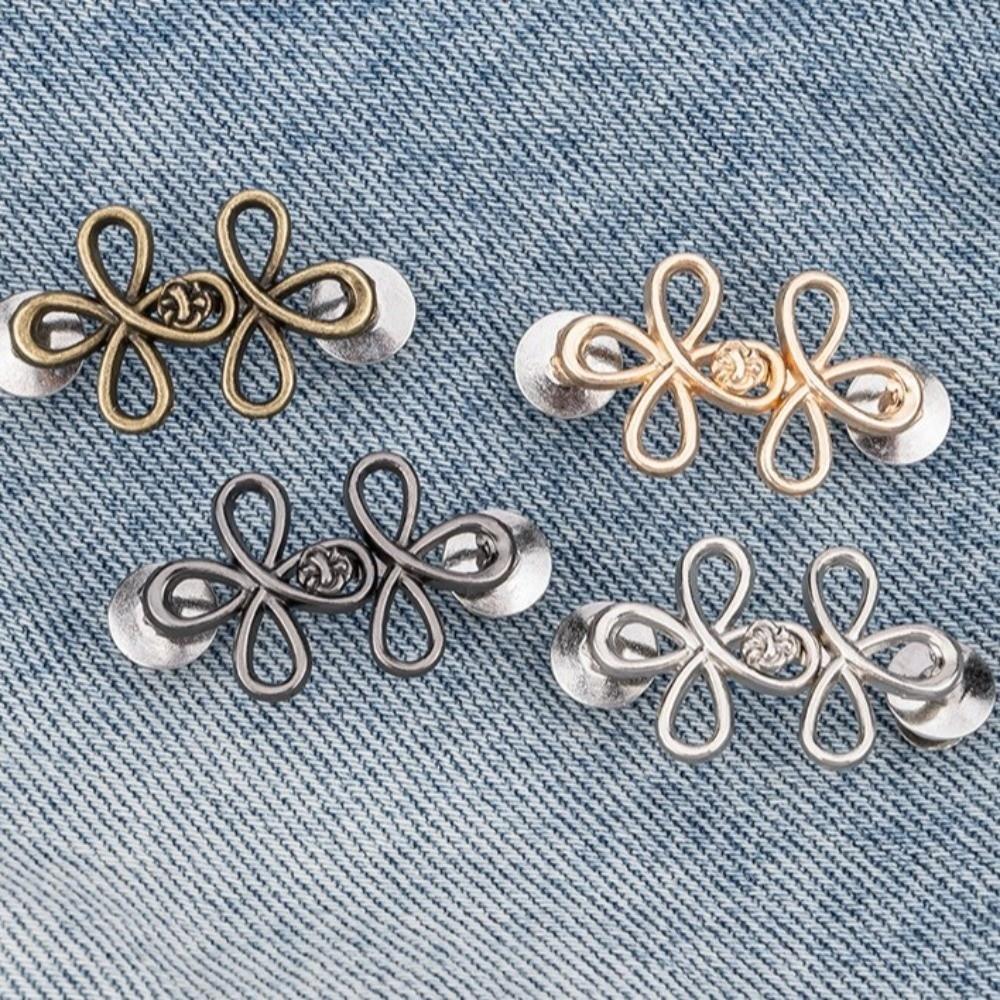 Reusable Jeans Buttons Tighteners Metal Adjustable Adjustable Metal Buttons Seamless No-Sew Waist Button Fastener Denim