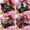 Cushion Cover Anti-dustmite Pillowcase Invisible Zipper Silky Short Plush Sofa Cushion Cover Black Myth Wukong Wallpaper