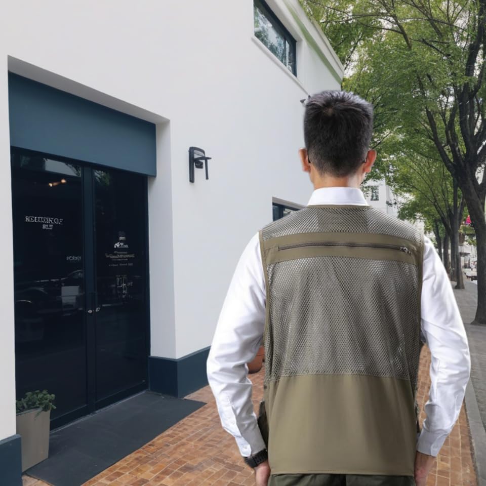 Fishing Work Breathable Outdoor Vest with Multiple for and Emergency Large Size [songlibin] Men's Vest, Vest, Mesh, Pockets, Unisex, Photography,