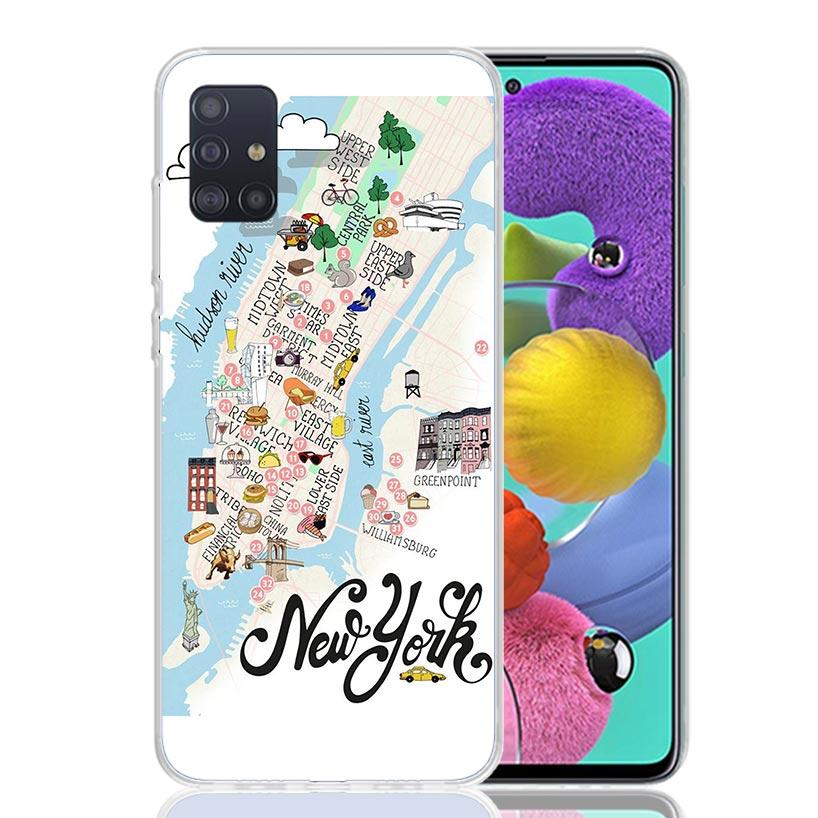 

NYC New York City Phone Case For Samsung Galaxy A52 A32 A22 A12 A02S A50S A30S A51 A31 AA71 Note 20 Ultra 10 S10 Plus Galaxy A52 Samsung A02S