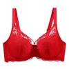 European and American Exquisite Lace Cross-strap Large Size Bra Breathable Side Breast U-shaped Beautiful Back Underwear