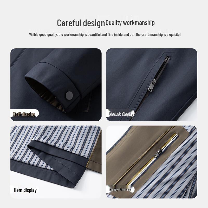 Montagut Men's Silk Blend Windproof Stand-Collar Jacket