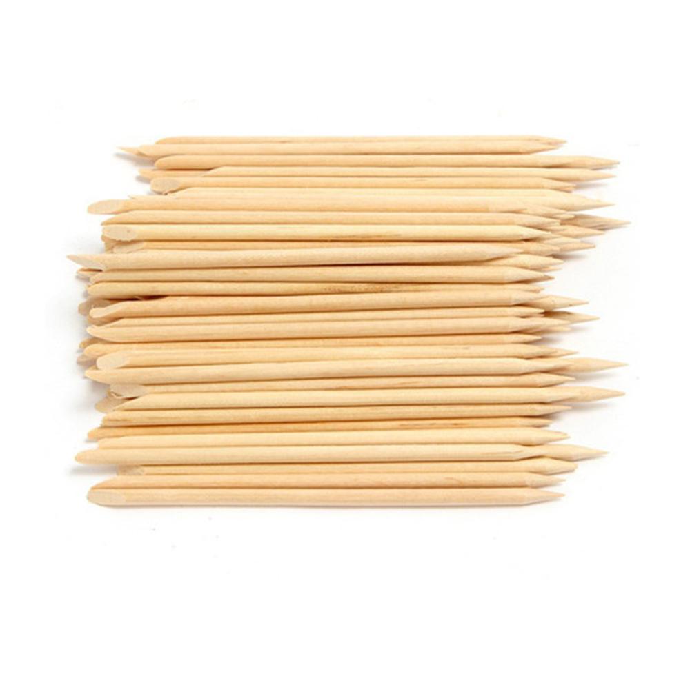 Beliebtes Nail Art Orange Doppelkopf Holzstäbchen Nagelhautschieber Entferner Pediküre Strass Werkzeug