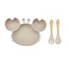 Baby Silicone Crab Plate & Bowl Set with Bib - Food-Grade Tableware