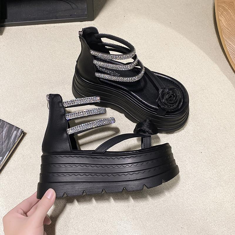 Fashion 2025 Designers Women Summer Sandals Open Toe 8CM Platform Wedge Sneakers Women Casual Shoes Beach Sandálias Das Mulheres
