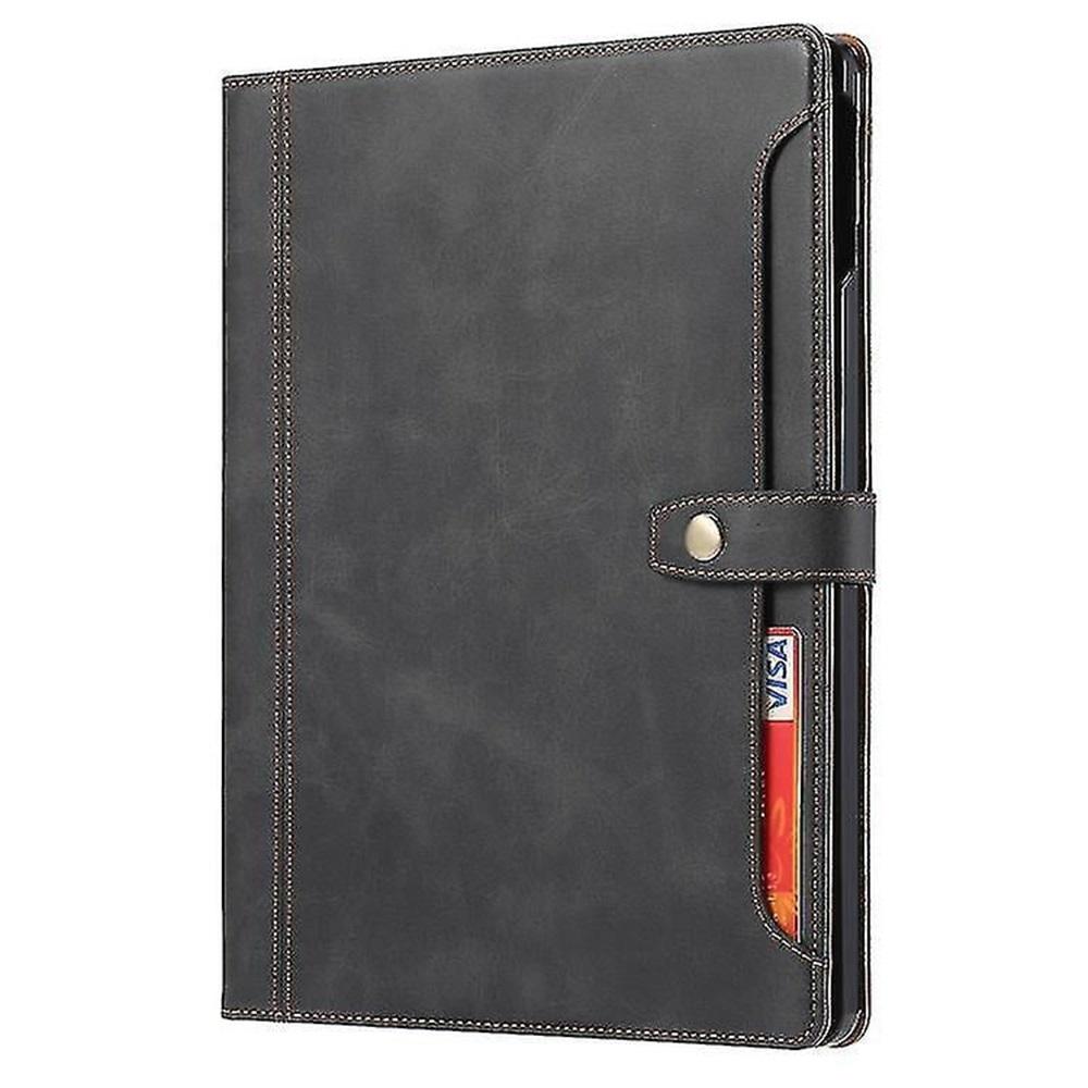 New For Ipad Pro 12.9 2022/2021/2020 Calf Texture Double Fold Clasp Horizontal Flip Leather Tablet Case With Photo Frame & Holder & Card Slots & Walle