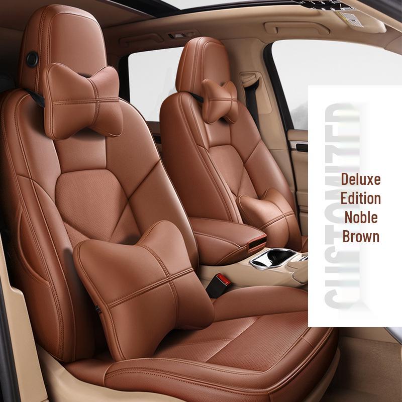 Full Coverage Genuine Leather Seat Cushion for BMW 5 Series and Porsche Cayenne