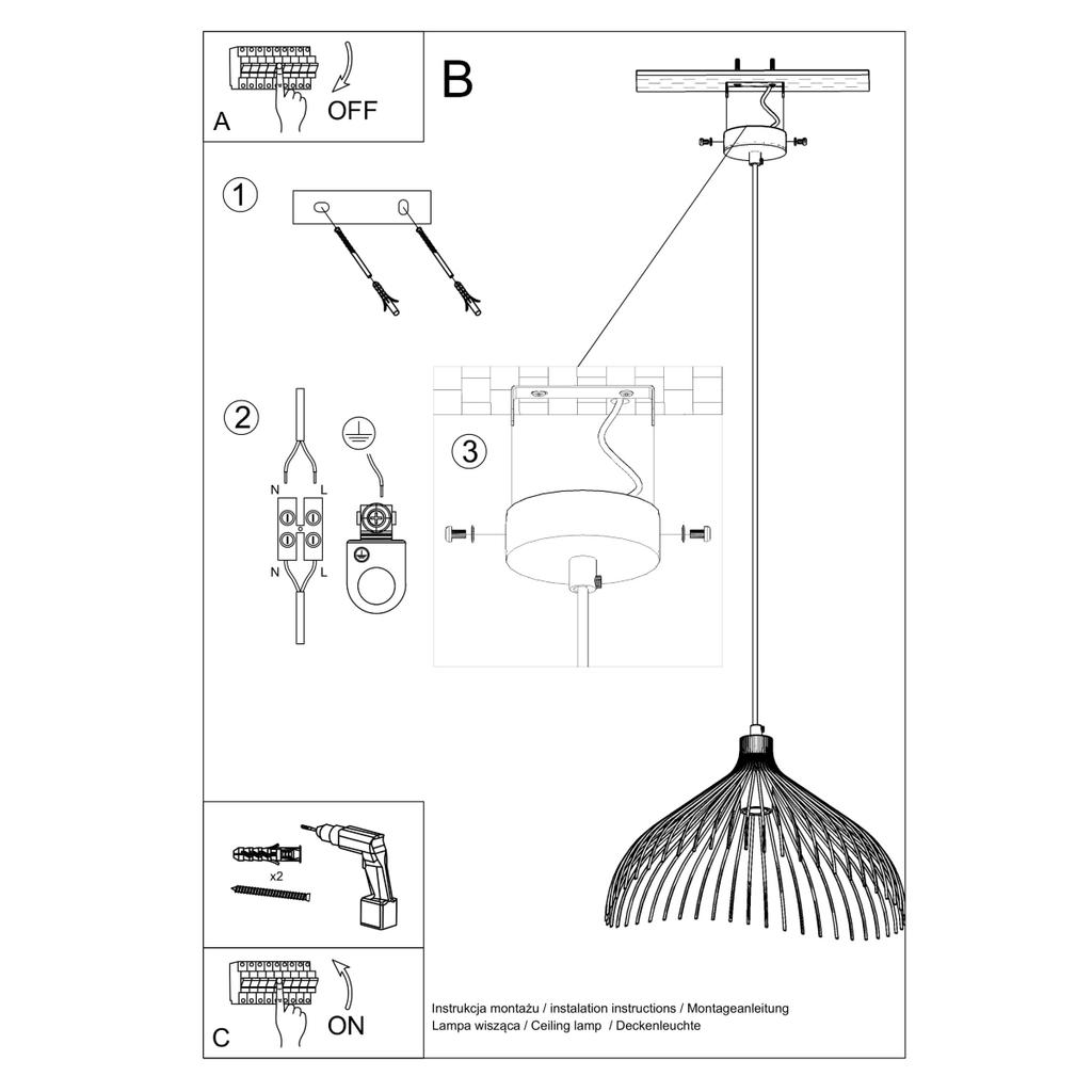 Lampa Wisząca Solidix 1 E27 Czarny Lumilo 06.393.65