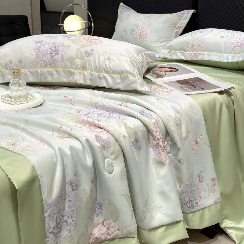 Tencel Summer Quilt Set: 25 Designs - Lightweight Silk, Washable, Perfect for Student Dorm Beds