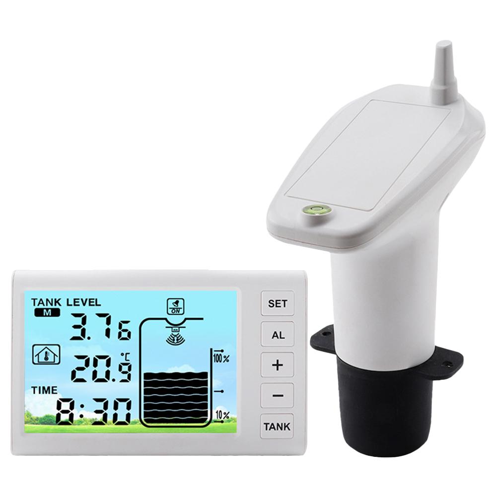 

Ultrasonic Water Tank Liquid Depth Level Meter Temperature Clock Gauge W/ Alarm Ultrasonic Tank Liquid Depth Level Meter