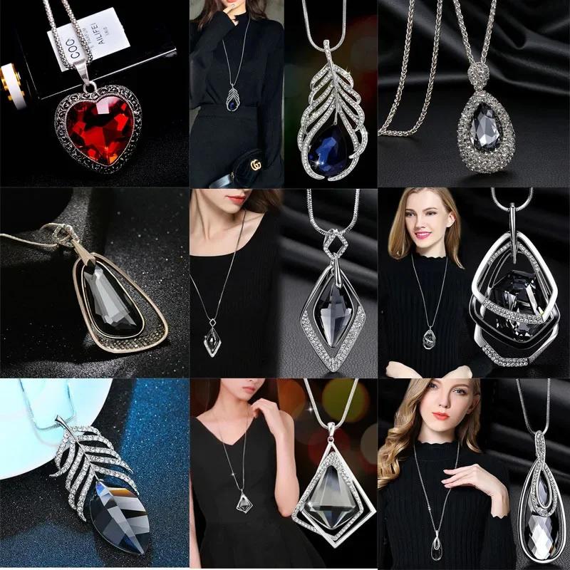 Classic Geometric Irregularity Pendant Long Necklace for Women New Sweater Accessories Cute Gifts Hip Hop Jewelry