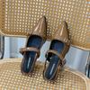 Internet-Berühmtheit Feenwind niedriger Absatz Einzelne Schuhe Damen 2025 Sommer neu spitz flach vielseitig sanfte Tasche Kopf Sandalen