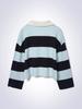 HAUS072C Striped Crop Sweater Sky