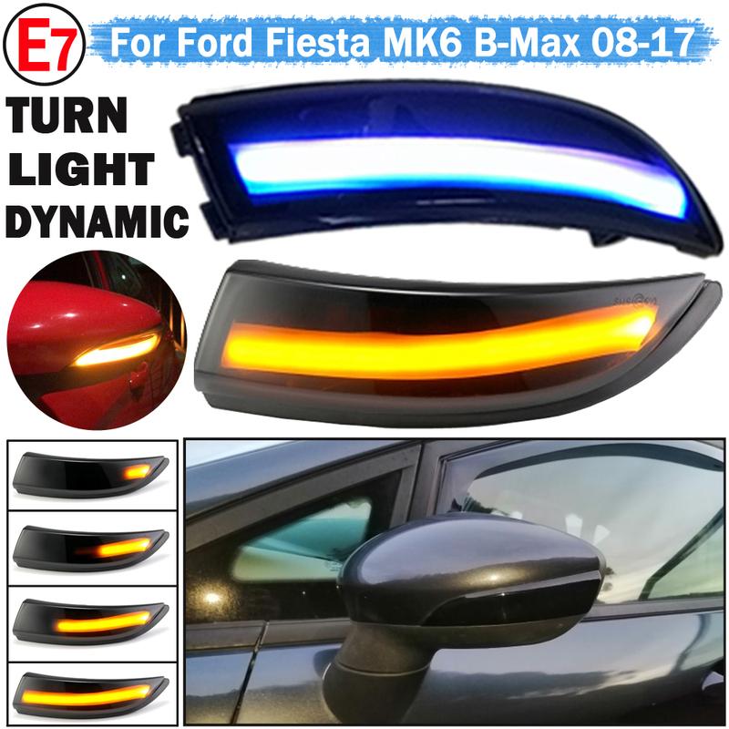 2x LED Dynamic Blinker Turn Signal Lights Side Mirror Indicator Lmap For Ford Fiesta Mk7 2008-2017 For Ford B-Max 2012-2017