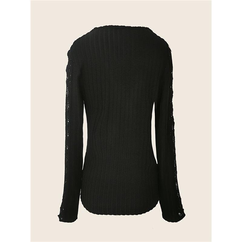 Μόδα Δαντελέ Μανίκι Στενή Γυναικεία Μπλούζα Σέξι