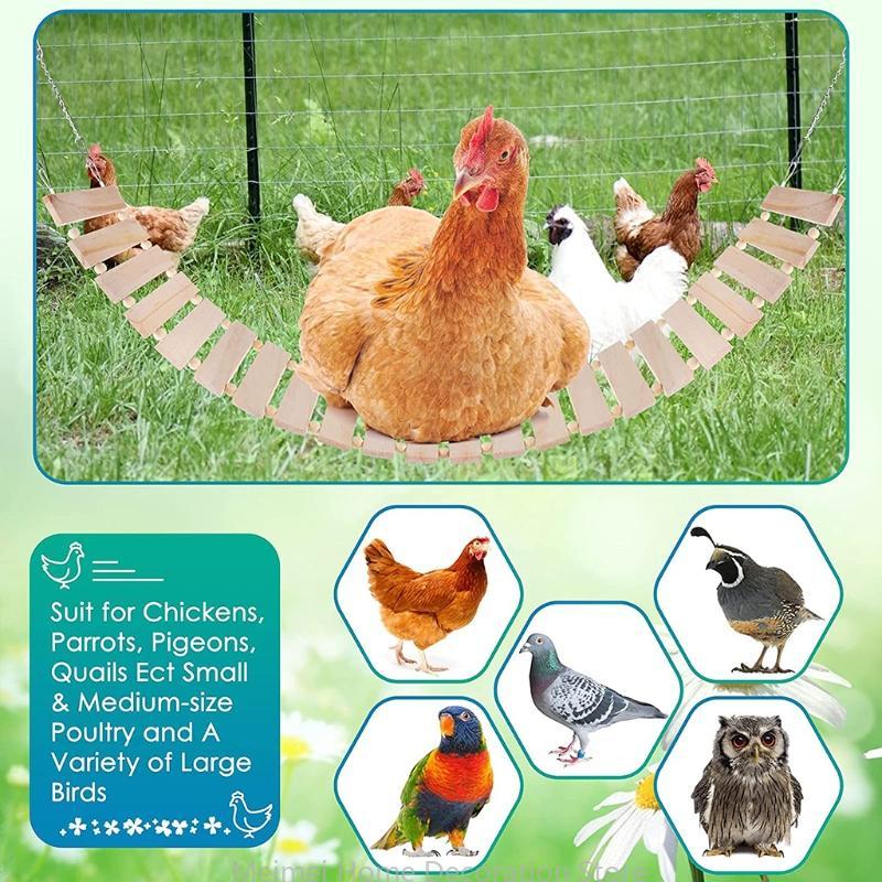 Chicken Toy Large Bird Swing Ladder Wooden Stand Perch Hanging for Poultry Rooster Hen Parrot Macaw Pecking