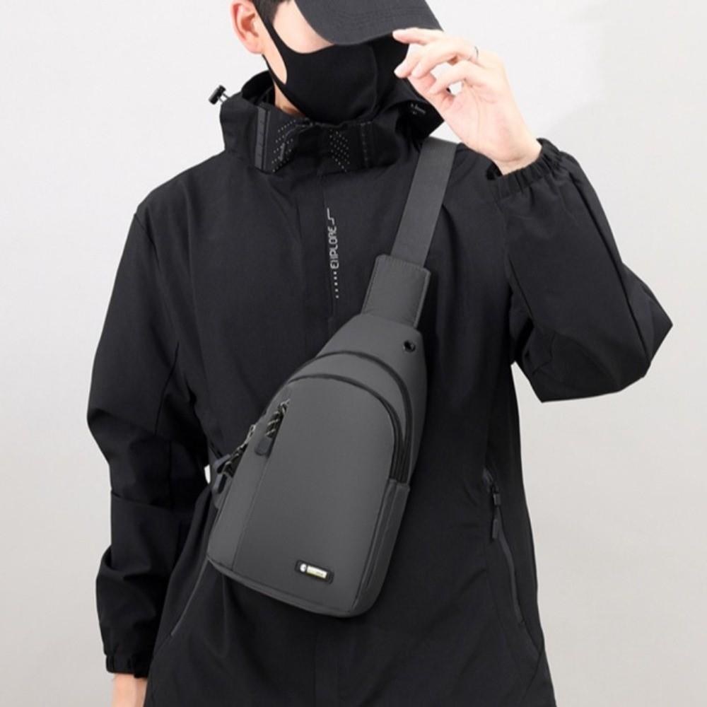 Large Capacity Men Crossbody Bag Waterproof Chest Pack Running Phone Bag  Outdoor Sports