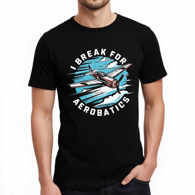 Comfortable For Unisex Crew Neck T Shirt Streetwear I Break For Aerobatics Plane Sky Clouds Hiphop Boys Tee Shirt Breathable Tee