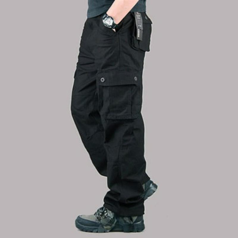 Autumn and Winter Thick Casual Pants Men's Plus Size Overalls Cotton Casual Pants Men