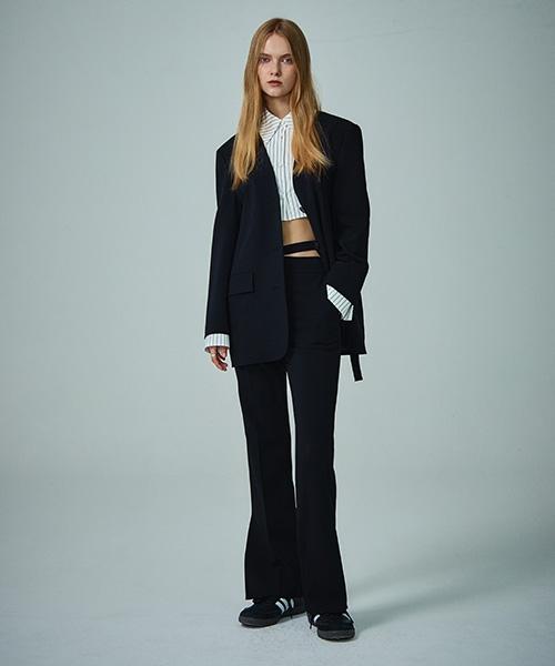 LINE STUDIO ONE Side Slit Belted Slacks Jwslni0100