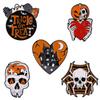 Premium Halloween Metal Badge Spider Skeleton Brooch Fashion Accessory For Costumes