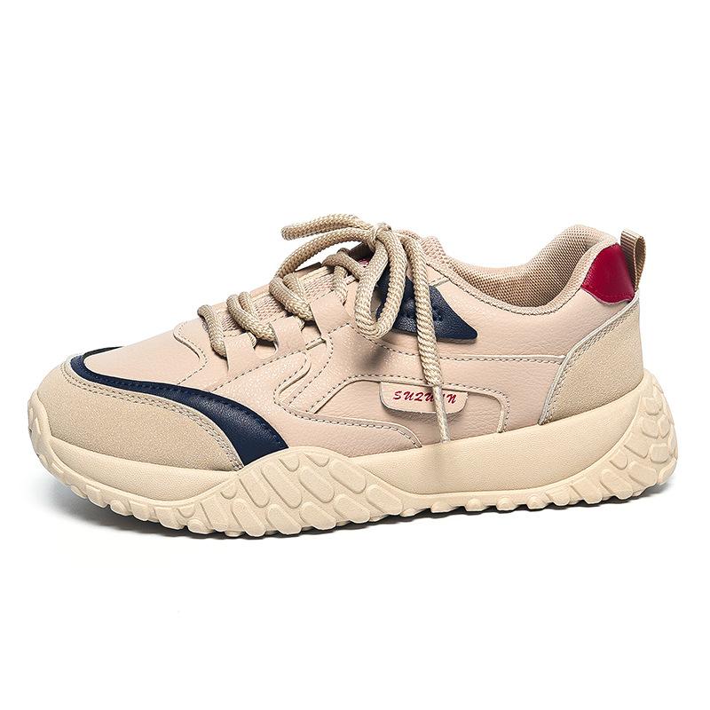 

K5203 step on shit feeling leather sneakers women s 2025 new autumn maternity shoes non-slip lightweight German training shoes 40
