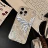 Feather Luster Phone Case for Samsung A53 A14 A33 A12 A32 S24 S23 Plus S20 S21 FE for iPhone 17 15 16 13 Pro 17 16 Pro Max Butterfly Bow Phone Case