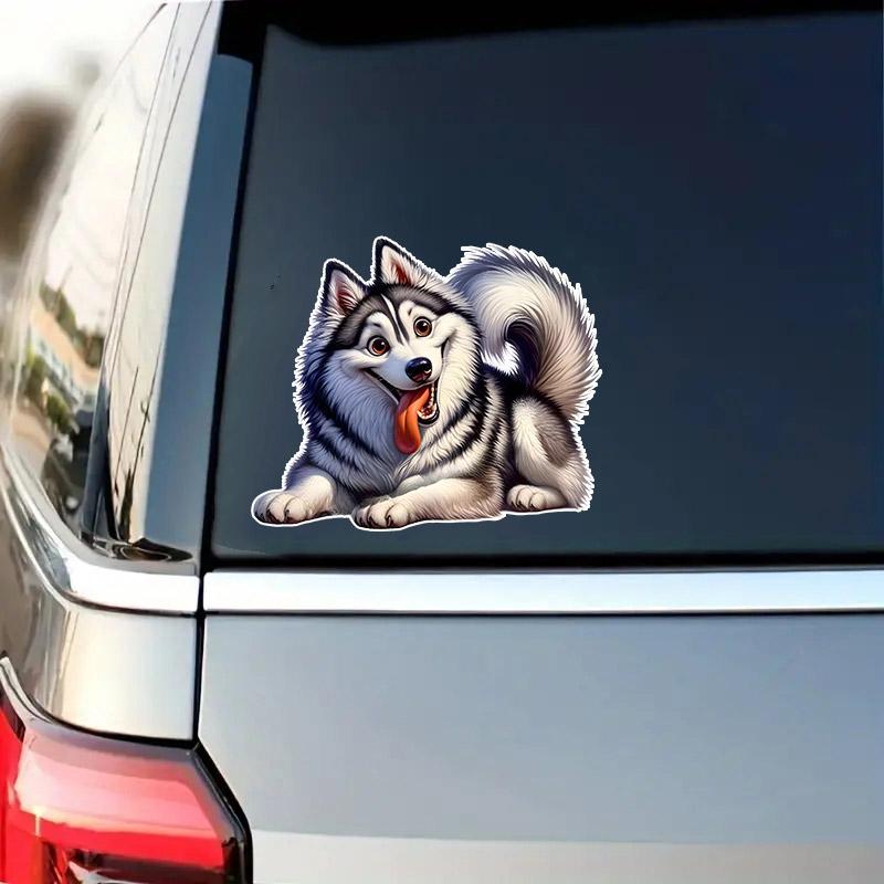 Car Sticker Funny Husky Pet Dog Waterproof Vinyl Decal on Bumper Rear Window Laptop Self-adhesive Decal For Car Accessories TM#11