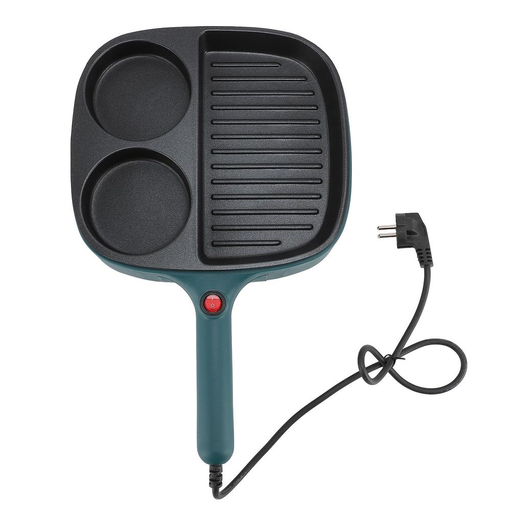 Nonstick Breakfast Frying Pan 2 Section Steak and Egg Frying Pan Divided Grill Pan with Long Handle
