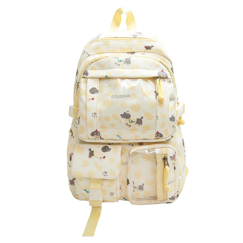 Puppy Printed Schoolbag Junior High School Students Lightweight Backpack Women's Cartoon Backpack