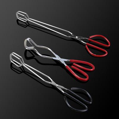 Pinze per Carbone e Cibo a Forbice in Acciaio Inossidabile per Barbecue all'Aperto