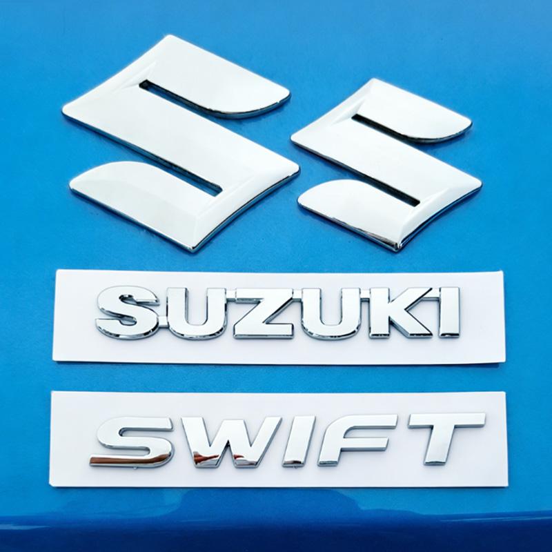 For Suzuki Vitara Front Grille Emblem Rear Trunk Badge Glossy Black ABS Logo Car Exterior Sticker Decal Accessories