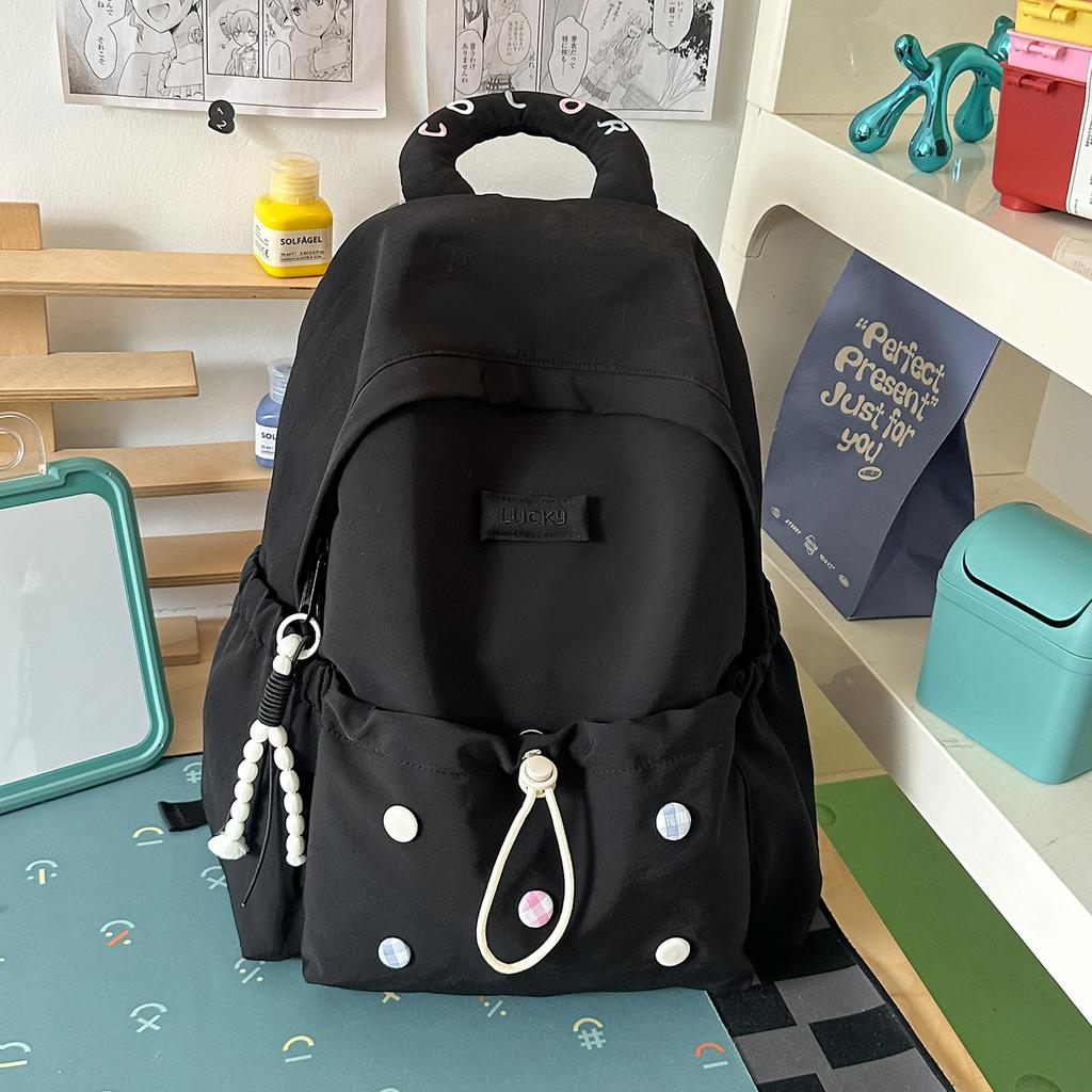 Schoolbag1011 Junior high school student Junior high school student Cute girl Large capacity high school student backpack High value plaid backpack