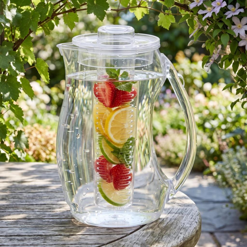 Pitcher with Strainer Large Capacity Infuser Shatterproof Water Carafe