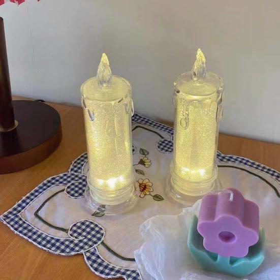 Leuchtende Kerze, sicheres Licht, Kunststoff, weich, tragbar, elektronische Festdekorationskerze für Geburtstag