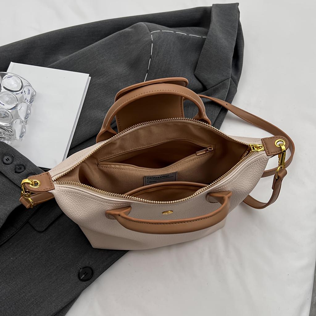 Classic Fashi Simple Messenger Bag, Elegant Temperament, Multifunctial, High-value Ctrast Color Shoulder Bag