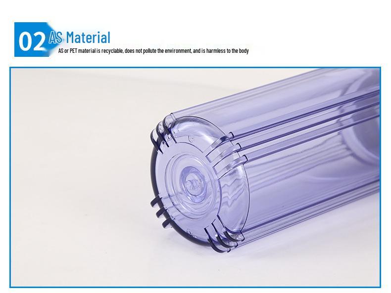 10-Inch Transparent Filter Housing with 4-Point Copper Thread for Household Water Purifiers