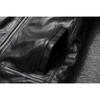 Chinese Size Men Leather Jacket Uncoated Goatskin Leather Soft Slim Spring Autumn