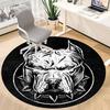 1pc Pitbull Emblem Office Round Area Rug, Under Office Chairs Bedroom Living Room Home Decor, Room Deco