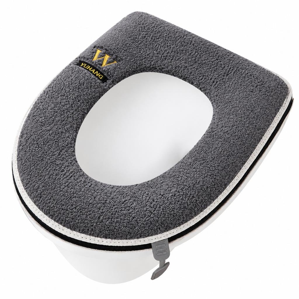 Zippered Plush Toilet Seat Cover for All Seasons